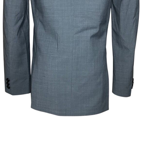 DKNY Gray Long Sleeve Skinny Fit Blazer Jacket Size 16R Wool Blend 2 Buttons - Picture 7 of 13